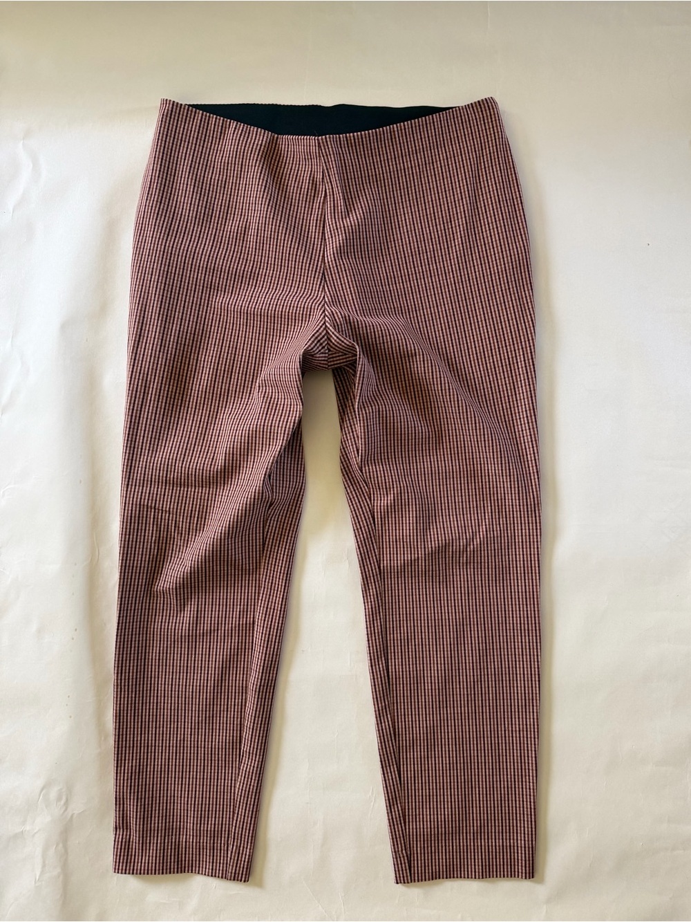 Women’s Fit Burgundy Check Stretch Pants - 12